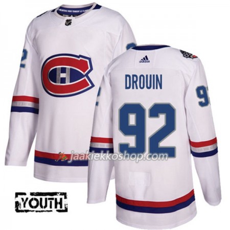 Lapsille NHL Montreal Canadiens Pelipaita Jonathan Drouin 92 Adidas 2017-2018 Valkoinen 100 Classic Authentic